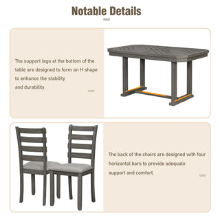 6 Piece Dining Table Set With Ergonomic Seating