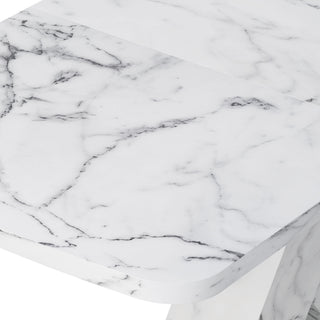 Modern Rectangle Dining Table With Stretchable TopAnd X Shape Legs