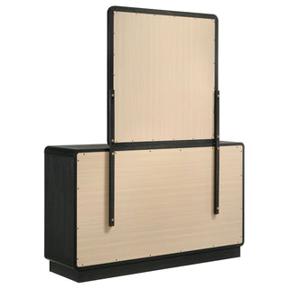 Burton - 6 Drawer Dresser With Mirror - Black