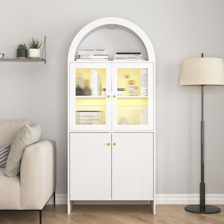 Modern Tech Inspired Dome Cabinet With LED Lighting