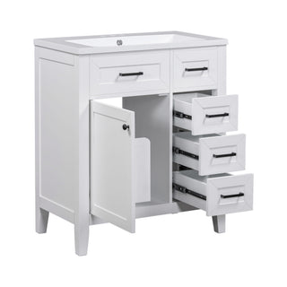 Modern Bathroom Vanity With Sink Combo, 3 Drawers, Undermount Drop-In Sink