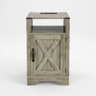 Farmhouse Nightstand, Charging Station & Storage