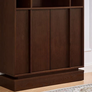 Fluted Sideboard Buffet Cabinet With 2 Doors And Adjustable Shelf, Storage Cabinet For Entryway