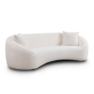 Curved 3 Seater Sofa For Living Room - White