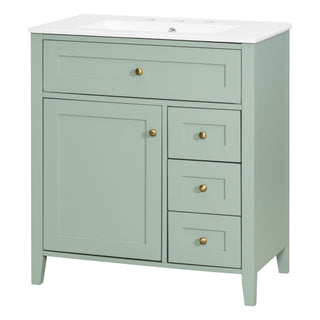Bathroom Vanity With Sink, 3 Drawers And Adjustable Shelf
