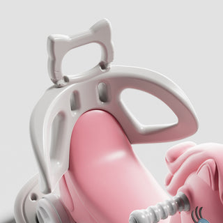 Unicorn Rocking Horse For Toddlers, Ride On Toy With Push Handle And Balance Board - Pink