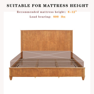 Platform Bed Frame With Tall Headboard