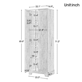 Storage Cabinet With Adjustable Shelves, 2 Doors, Rectangle Design For Bathroom