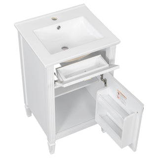 Bathroom Vanity With Sink, Adjustable Shelf, Tilt-Out Drawer