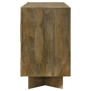 Roman - 3 Door Server With Chevron Design - Brown