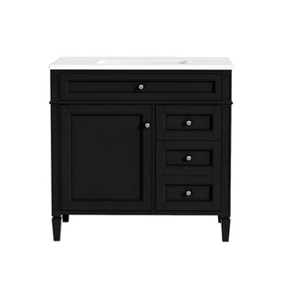 Bathroom Vanity With Sink, Rectangular Storage Cabinet & 2 Drawers And Tip Out Drawer