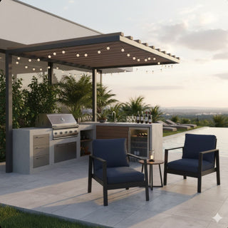 All-Weather Ergonomic Patio Armchairs With Thick Cushions (Set of 2)