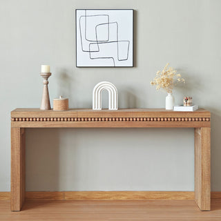 Modern Rustic Wood Table, Rectangular Living Room Center Table With Floating Top Design