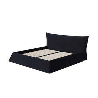 Upholstered Platform Bed With Special Shaped Headboard