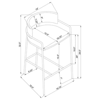 Low Back Upholstered Stool - Gray