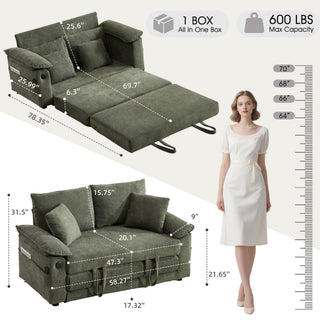 Upholstered Futon Convertible Floor Sofa Bed