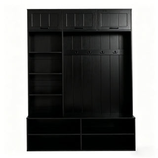 Farmhouse Hall Tree & Bench And Shoe Storage