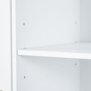 Freestanding Tall Storage Cabinet With 2 Tilt Out Hampers
