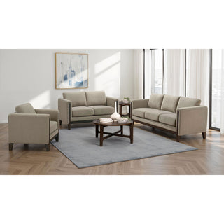 Fisher - Upholstered Panel Arm Accent Chair - Taupe