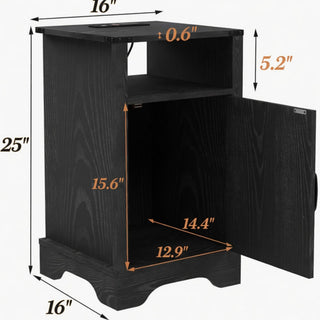 Farmhouse Nightstand, Charging Station & Storage
