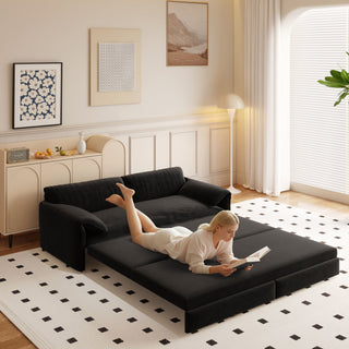 Queen Pull Out Sofa Bed With Side Storage