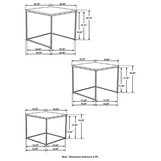 3 Piece Nesting Design Table Set - Brown