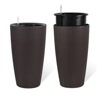 Tall Planters Set With Water Level Monitor And Auto Watering