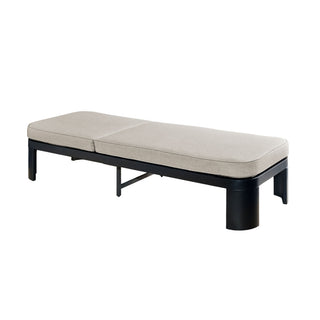 Outdoor Chaise Lounge With Cushion, 5 Position Adjustable Backrest