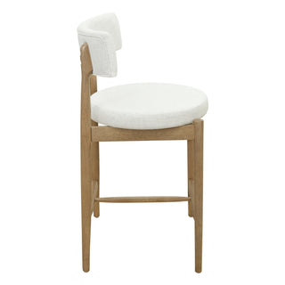 Mid Century Modern Counter Stools, Fabric Upholstered Chairs