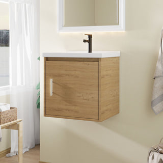 Floating Bathroom Vanity Combo, Wall Mounted Cabinet With Sink & Soft Close Doors For Small Bathrooms