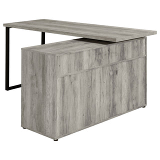 Corrado - L-Shape Office Desk With Storage - Gray