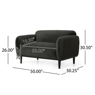 Sway - Upholstered Loveseat With Wood Legs And Round Arms