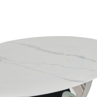 Oval Coffee Table With Geometric Precision
