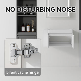 Floating Bathroom Vanity Cabinet, Soft Close Double Drawers, Open Side Storage, Wall Mounted, Cabinet Only