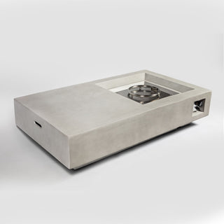 Propane Gas Fire Pit Table, 50000 Btu, Rectangular For Outside - Light Gray