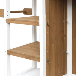 Foldable Outdoor Kitchen Island With Storage Cabinet
