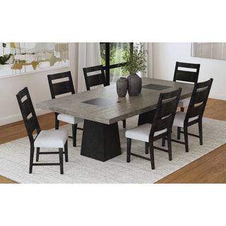 Jemma - Wood Back Dining Side Chair (Set of 2) - Dark Espresso / Beige Linen