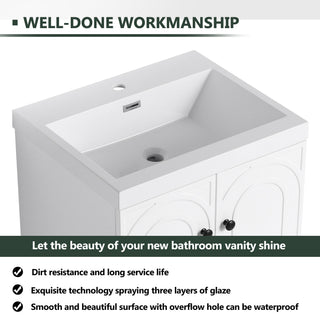 Contemporary Freestanding Bathroom Vanity With Resin Sink & Soft-Close Cabinet Doors