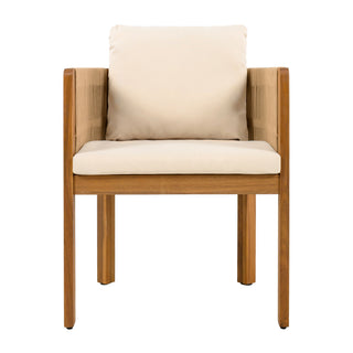 7 Piece Outdoor Dining Set With Table And Chairs - Beige / Brown