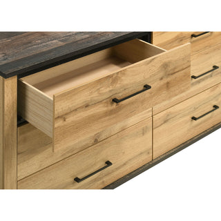 Georgina - 6 Drawer Dresser With Mirror - Natural Wood