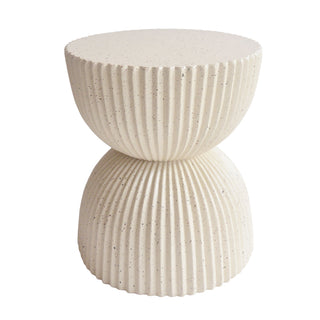 Side Table With Speckled Ribbed Texture