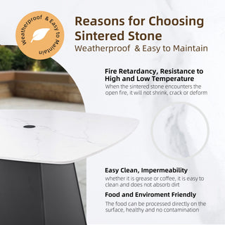 Rounded Square Outdoor Pedestal Dining Table