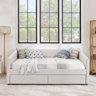 Upholstered Queen Daybed With 2 Drawers