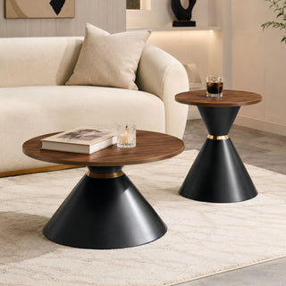 2 Piece Round Coffee Table Set For Living Room