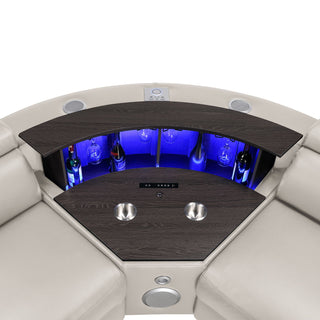 Nova - Sectional With Bluetooth Speaker, LED And Lifting Wine Cabinet