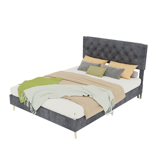 Upholstered Bed With Tufted Headboard
