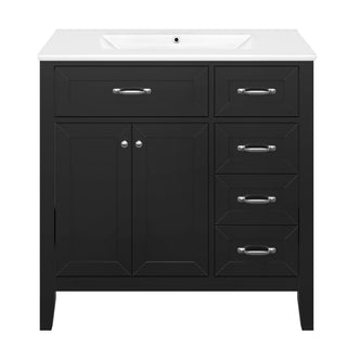 Modern Bathroom Vanity With Sink, Freestanding Design With Drawers And Doors