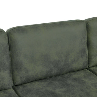 Modular Sectional Sofa With Custom Configuration And Removable Cushions - Olive
