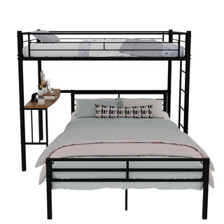 Bunk Bed With Built In Desk & Guardrail Frame