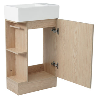 Modern Bathroom Vanity With Sink And 2 Tier Shelf